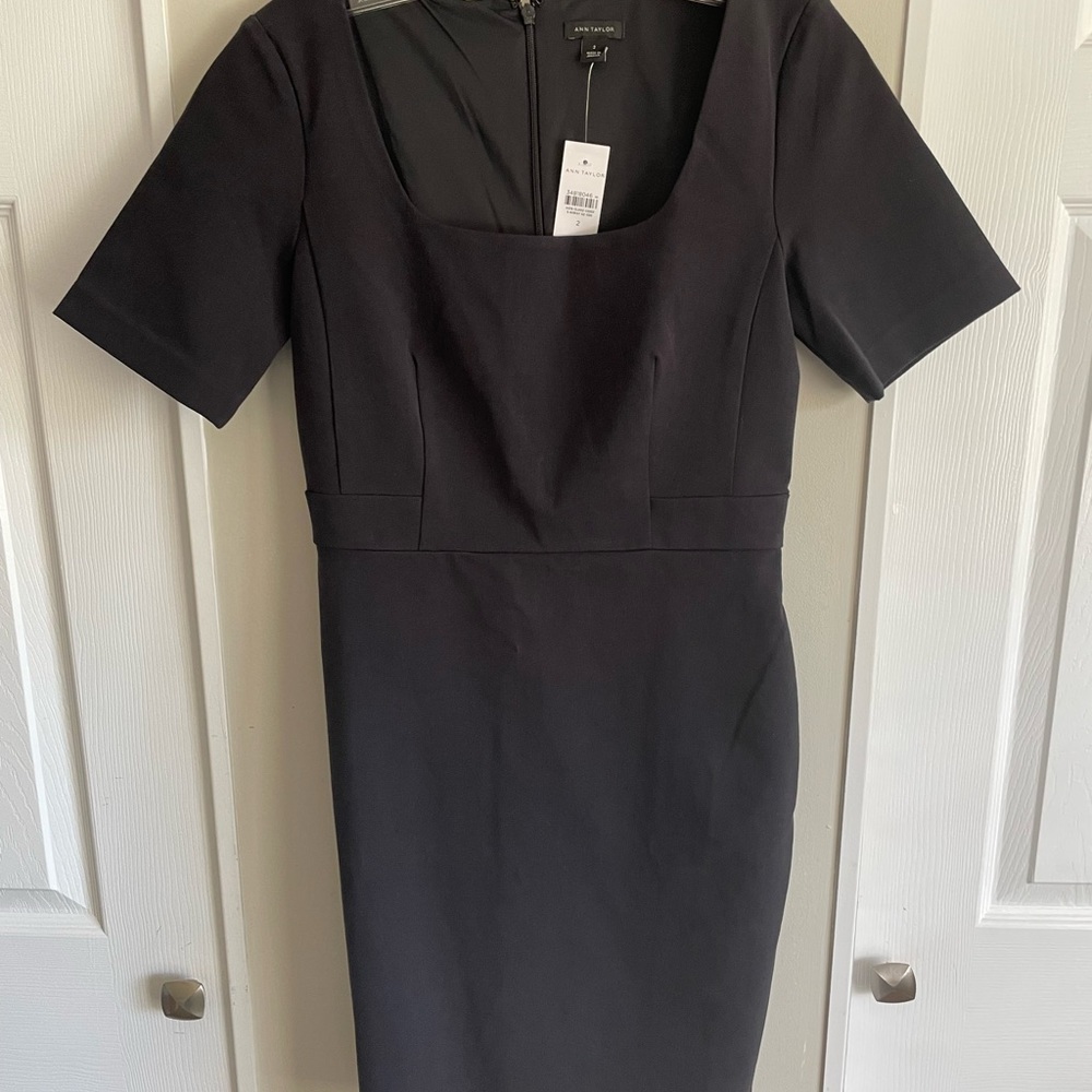 Ann Taylor Black Square Neck Dress - image 4